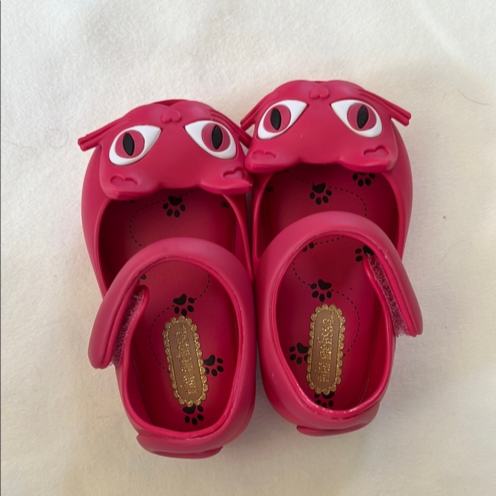 Mini Melissa Pink Slippers with Cartoon Eyes